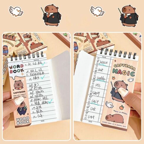 Student Portable Mini Capybara Kawaii Cartoon Student Stationery Planner Notebook Diary Notepad School Supplies(Magic) in Saudi Arabia