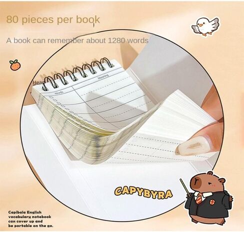 Student Portable Mini Capybara Kawaii Cartoon Student Stationery Planner Notebook Diary Notepad School Supplies(Magic) in Saudi Arabia