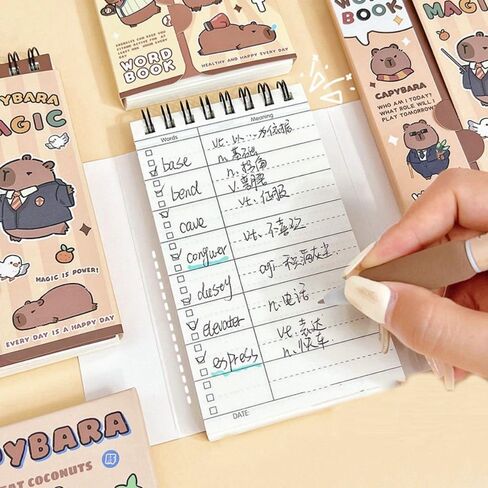 Student Portable Mini Capybara Kawaii Cartoon Student Stationery Planner Notebook Diary Notepad School Supplies(Magic) in Saudi Arabia