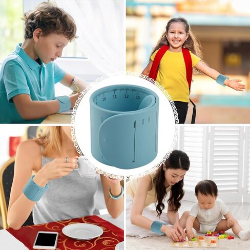 AKZYTUE Memo Wrist Band - 237mm x 46mm x 2mm - Waterproof Silicone Memo Wristbands Set - 1 Pcs Oil-Based Ballpoint Pen and 1 Pcs Eraser - for Daily Planner Study Task Memo Pad(Blue, Style 2) in Saudi Arabia