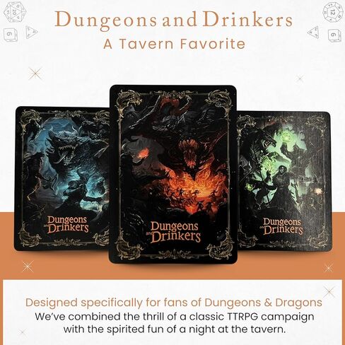Dungeons & Drinkers: A Tavern Favorite | Easy DND Themed Card Game for TTRPG Fans | Pickup Anytime | D&D Themed Gift in Saudi Arabia