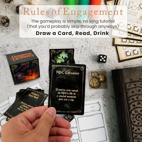 Dungeons & Drinkers: A Tavern Favorite | Easy DND Themed Card Game for TTRPG Fans | Pickup Anytime | D&D Themed Gift in Saudi Arabia
