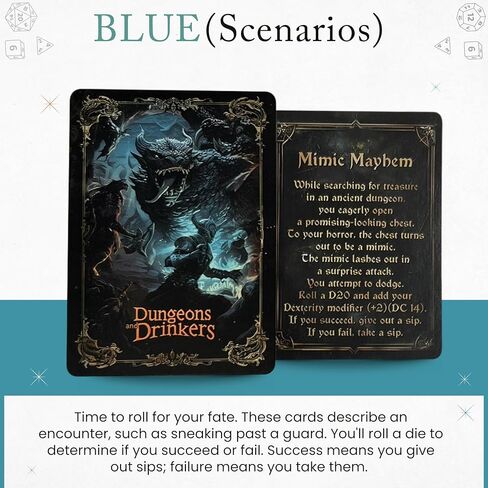 Dungeons & Drinkers: A Tavern Favorite | Easy DND Themed Card Game for TTRPG Fans | Pickup Anytime | D&D Themed Gift in Saudi Arabia