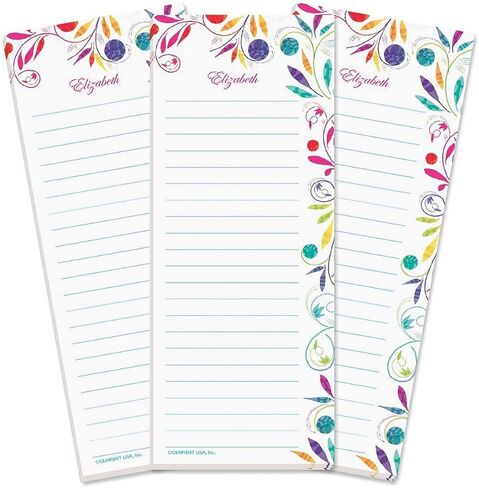 Current Color Swirl Personalized Name & Initial Notepads – Set of 3, 50-Sheet Pads, 3 1/4 x 8 Inches, Memo Pad, Shopping List, To-Do Notes, Office Organizer in Saudi Arabia
