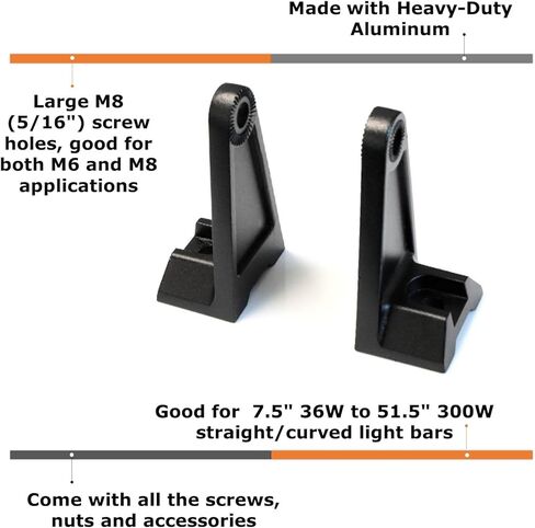 iJDMTOY Universal Fit Side Brackets Compatible with Mounting Double Row Straight or Curve LED Light Bar (Most 20 30 40 42 50 52 Inches) in Saudi Arabia