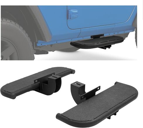 Side Steps Compatible with 2018-2025 Jeep Wrangler JL 2-Door, High-Strength Running Boards, Steel Step Bars, Powder-Coated 2-Piece Set in Saudi Arabia