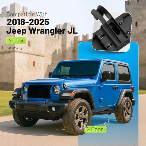 Side Steps Compatible with 2018-2025 Jeep Wrangler JL 2-Door, High-Strength Running Boards, Steel Step Bars, Powder-Coated 2-Piece Set in Saudi Arabia