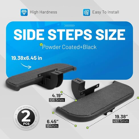 Side Steps Compatible with 2018-2025 Jeep Wrangler JL 2-Door, High-Strength Running Boards, Steel Step Bars, Powder-Coated 2-Piece Set in Saudi Arabia