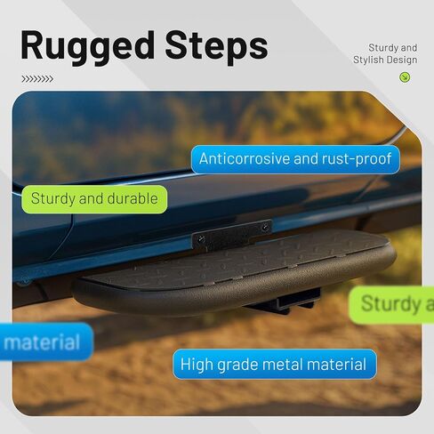 Side Steps Compatible with 2018-2025 Jeep Wrangler JL 2-Door, High-Strength Running Boards, Steel Step Bars, Powder-Coated 2-Piece Set in Saudi Arabia