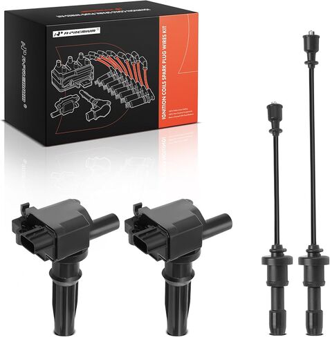 A-Premium 2 Ignition Coils with 2 Wire Compatible with Hyundai Sonata 1999-2005, Santa Fe 2001-2006 & Kia Optima/Magentis 2001-2006, 2.4L in Saudi Arabia