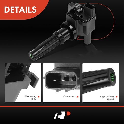 A-Premium 2 Ignition Coils with 2 Wire Compatible with Hyundai Sonata 1999-2005, Santa Fe 2001-2006 & Kia Optima/Magentis 2001-2006, 2.4L in Saudi Arabia