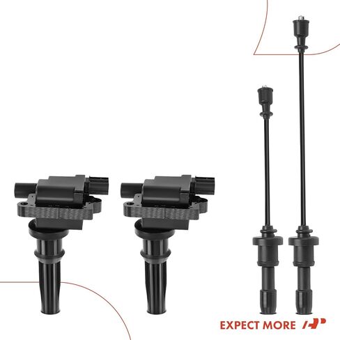A-Premium 2 Ignition Coils with 2 Wire Compatible with Hyundai Sonata 1999-2005, Santa Fe 2001-2006 & Kia Optima/Magentis 2001-2006, 2.4L in Saudi Arabia
