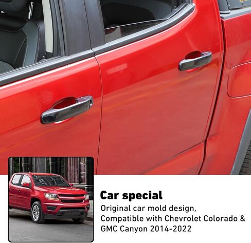 أغطية مقابض الأبواب الخارجية من Linskip متوافقة مع 2023 2024 2025 Chevy Colorado & GMC Canyon، واقي مقبض الباب لملحقات شيفروليه كولورادو الخارجية (أسود) in Saudi Arabia