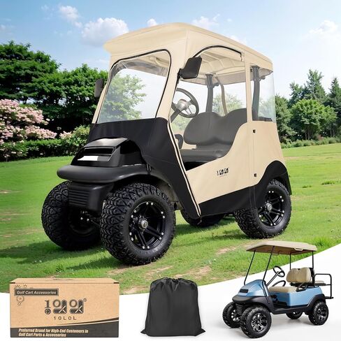 10L0L Golf Cart Enclosure for 2-Seat Club Car Precedent,Latest Upgrade Mosquito-Proof Nanofiber Mesh 600D Waterproof Golf Cart Rain Cover Driving Enclosure with Security Side Mirror Openings in Saudi Arabia