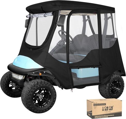 10L0L Golf Cart Enclosure for 2-Seat Club Car Precedent,Latest Upgrade Mosquito-Proof Nanofiber Mesh 600D Waterproof Golf Cart Rain Cover Driving Enclosure with Security Side Mirror Openings in Saudi Arabia