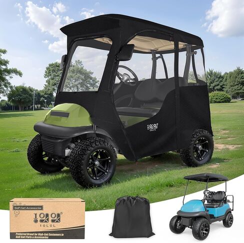 10L0L Golf Cart Enclosure for 2-Seat Club Car Precedent,Latest Upgrade Mosquito-Proof Nanofiber Mesh 600D Waterproof Golf Cart Rain Cover Driving Enclosure with Security Side Mirror Openings in Saudi Arabia
