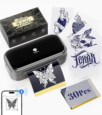 Phomemo Tattoo Stencil Printer, TP31 Mini Tattoo Machine with 30pcs Transfer Paper, Bluetooth Stencil Printer for Tattooing, Compatible with Phone & Tablet, 3 Inch, Pink, Tattoo Supplies in Saudi Arabia