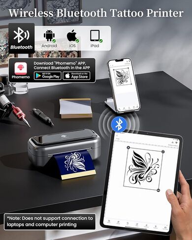 Phomemo Tattoo Stencil Printer, TP31 Mini Tattoo Machine with 30pcs Transfer Paper, Bluetooth Stencil Printer for Tattooing, Compatible with Phone & Tablet, 3 Inch, Pink, Tattoo Supplies in Saudi Arabia