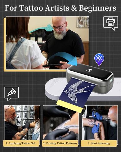 Phomemo Tattoo Stencil Printer, TP31 Mini Tattoo Machine with 30pcs Transfer Paper, Bluetooth Stencil Printer for Tattooing, Compatible with Phone & Tablet, 3 Inch, Pink, Tattoo Supplies in Saudi Arabia