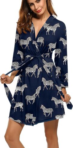 HOTOUCH Womens Robe Lightweight Kimono Robes Short Knit Bathrobe Soft Sleepwear Ladies Sleepwear in Kuwait