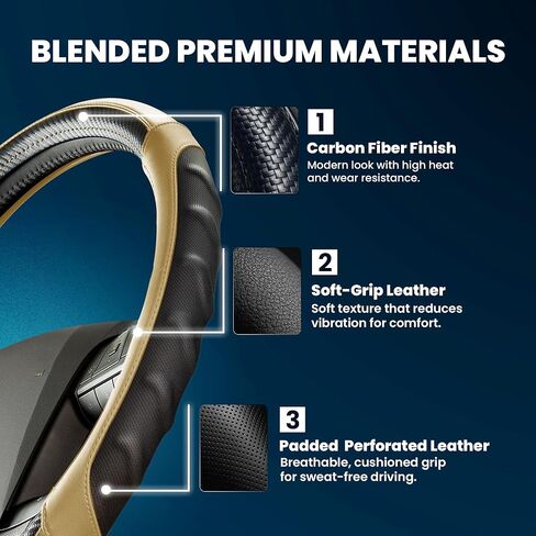 RV Steering Wheel Cover – 18 Inch Fit for Class A Motorhome – Soft Leather Anti-Slip Grip – Breathable Comfort Motorhome Accessories for Long Trips – Universal RV Accessories Upgrade – Grey in Saudi Arabia