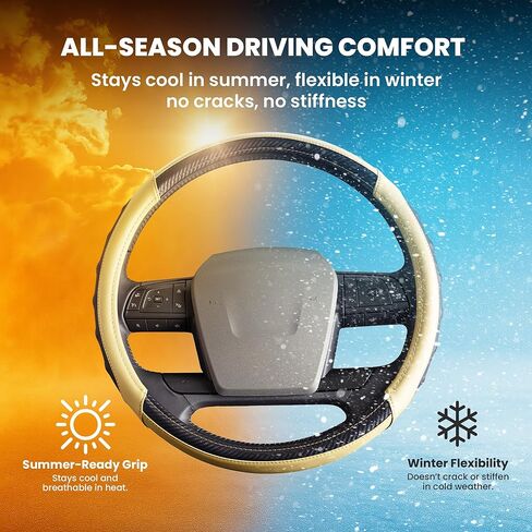 RV Steering Wheel Cover – 18 Inch Fit for Class A Motorhome – Soft Leather Anti-Slip Grip – Breathable Comfort Motorhome Accessories for Long Trips – Universal RV Accessories Upgrade – Grey in Saudi Arabia