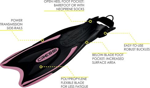 زعانف كريسي للغطس قابلة للتعديل لجميع أفراد العائلة - زعانف ذات كعب مفتوح طويل ومتعددة الاستخدامات - بالاو: صنع في إيطاليا in Kuwait