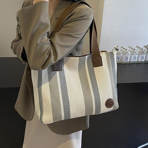Canvas Laptop Tote Bag for Women,Large Crossbody Purse with Laptop Compartment for Office, Work, Everyday in Saudi Arabia