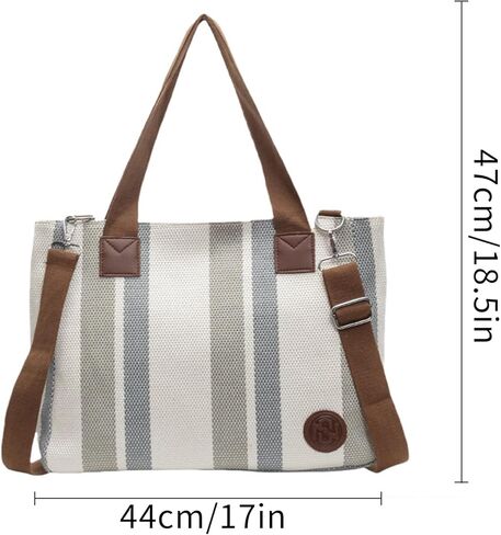 Canvas Laptop Tote Bag for Women,Large Crossbody Purse with Laptop Compartment for Office, Work, Everyday in Saudi Arabia
