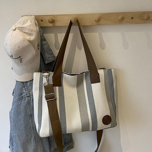 Canvas Laptop Tote Bag for Women,Large Crossbody Purse with Laptop Compartment for Office, Work, Everyday in Saudi Arabia