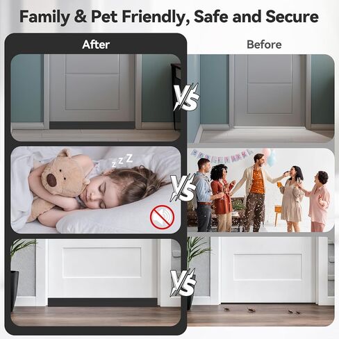 Ohuhu Door Draft Stopper Weather Strip-Under Door Draft Blocker Door Sweep Seal Strip for Exterior Interior Doors-Door Gap Filler Bottom Noise Block Draft Guard Insulator 39" L x2 W Black in Kuwait