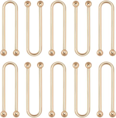 NBEADS 10 قطع بيكيني للإغلاق، مشبك حلقي على شكل حرف U، مشابك بيكيني من خليط معدني وقفل للملابس الداخلية وملابس السباحة وفساتين السهرة والبلوزات والبلوزات وإبزيم صناعة إكسسوارات الملابس، ذهبي in Kuwait