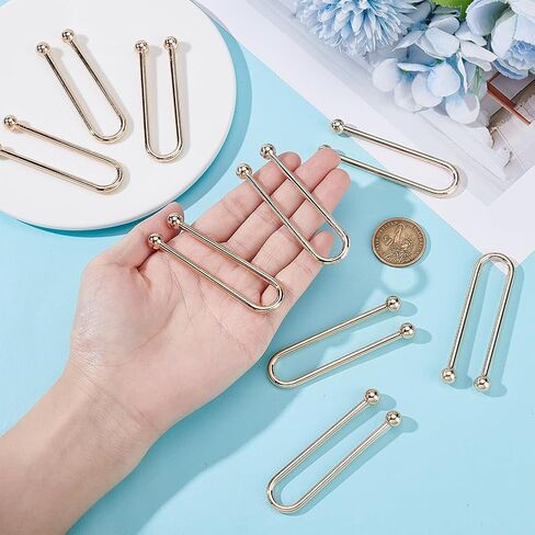 NBEADS 10 قطع بيكيني للإغلاق، مشبك حلقي على شكل حرف U، مشابك بيكيني من خليط معدني وقفل للملابس الداخلية وملابس السباحة وفساتين السهرة والبلوزات والبلوزات وإبزيم صناعة إكسسوارات الملابس، ذهبي in Kuwait