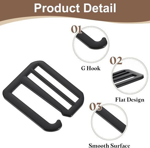 2 قطعة من أبازيم حزام G-Hook من uxcell، 20 مم، 25 مم، 32 مم، 38 مم، 50 مم الطول الداخلي لحزام حزام الأمتعة على الظهر in Saudi Arabia