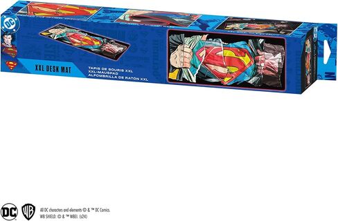 SUBSONIC - لوحة ماوس XXL Superman مقاس 90 × 40 سم - وسادة مكتب مع قاعدة مضادة للانزلاق، لوحة ماوس للألعاب - مرخصة رسميًا من DC Comics in Kuwait