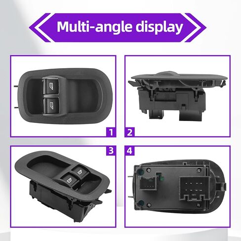Front Driver Side Power Window Switch Replace# 1791339 2029885 Compatible with Ford 2015-2021 Transit 150, 250, 350 HD 2014-2019 Transit MK8 Custom, Power Window Switch Black in Saudi Arabia