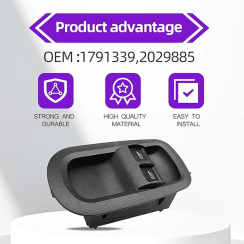 Front Driver Side Power Window Switch Replace# 1791339 2029885 Compatible with Ford 2015-2021 Transit 150, 250, 350 HD 2014-2019 Transit MK8 Custom, Power Window Switch Black in Saudi Arabia
