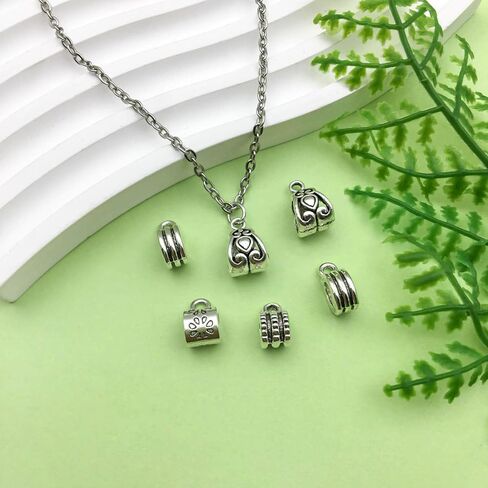 Sailanzi 120pcs Alloy Ancient Silver Large Hole Bead Set Series Pendant Jewelry Making DIY Keychain Earrings Pendant Various Design Charms for Jewelry Making Bracelets Necklace (SN25) in Saudi Arabia