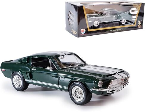 سيارة شيلبي 1968 GT-500KR 1:18 Diecast - ملك الطريق، أبواب مفتوحة، وصلة توجيه | صندوق هدايا مميز، ديكور كهف للرجال | للأعمار من 14 سنة فما فوق، أخضر in Kuwait