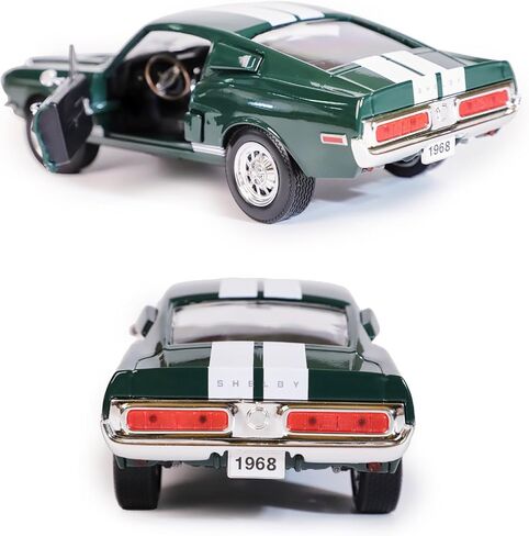 Shelby 1968 GT-500KR 1:18 Diecast Model Car - King of The Road, Opening Doors, Steering Linkage | Premium Gift Box, Man Cave Decor | Ages 14+,Green in Kuwait