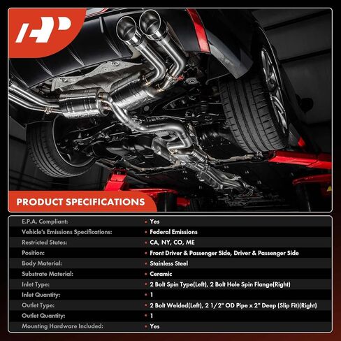 A-Premium 2-PC Catalytic Converter Kit Direct-Fit Compatible with Jeep Grand Cherokee 2011-2021 & Dodge Durango 2011-2023, 5.7L, E.P.A. Compliant in Saudi Arabia