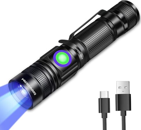 DARKBEAM UV Flashlight 365nm Rechargeable - High Power Ultraviolet LED Black Light Flash Light Mini Torch, Pet Urine Detector - Portable Woods Lamp for Resin Curing, Stain, Stones, Scorpions in Kuwait