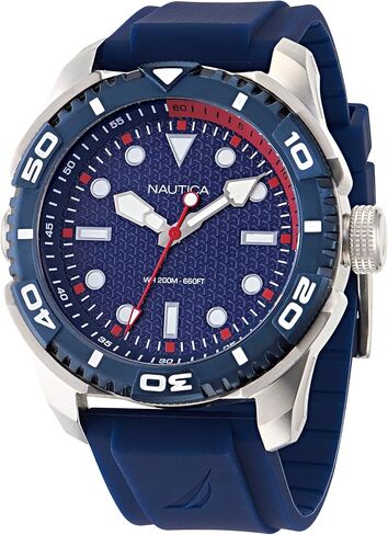 Nautica Men's NAPBFF101 BFC Grey/Black/Blue Silicone Strap Watch in Saudi Arabia