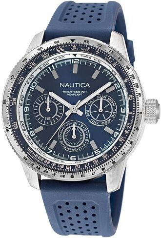 Nautica Men's NAPBFF101 BFC Grey/Black/Blue Silicone Strap Watch in Saudi Arabia