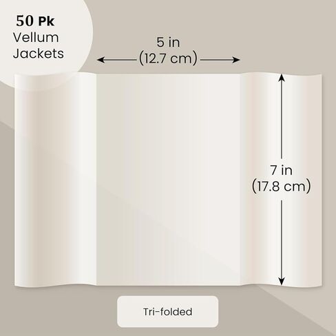 25 عبوة من سترات Vellum مقاس 12.7 × 7 بوصة، بطانات مغلفات ورقية شفافة مطوية مسبقًا لبطاقات الزفاف وسجلات القصاصات in Saudi Arabia