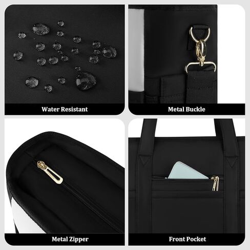 MOSISO Laptop Tote Bag, 15-15.6 inch Laptop Bag, Large Capacity Work Computer Shoulder Handbag with Cup Holder&Laptop Compartment&Shoulder Strap for Teacher Work College Business Office Travel, Black in Saudi Arabia