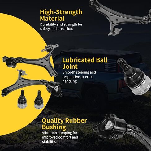 Front Lower Control Arm Fit for Honda Accord 2013 2014 2015 2016 2017 K642509 K642517 K500315 + 2 Ball Joint - 4 Set Suspension Kit in Saudi Arabia