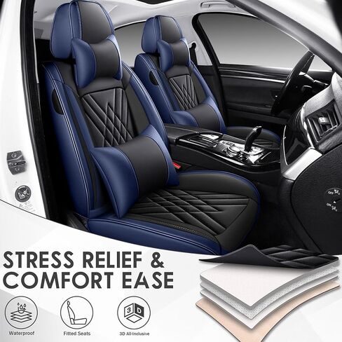 Car Seat Covers for Honda Odyssey 2000-2026, 5 Piece Set Nappa Leather Non-Slip Seat Protectors, Breathable Seat Cover Set. (Standard 5 Seats, Beige) in Saudi Arabia