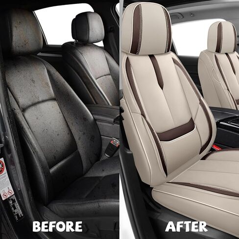 أغطية مقاعد جلدية قابلة للتنفس من ILMO مصممة لسيارة Subaru Outback 2000-2026 - غطاء مقعد ناعم ومقاوم للماء ومقاوم للاهتراء - غطاء كرسي تغطية كاملة (أسود وبرتقالي، مجموعة كاملة فاخرة) in Kuwait