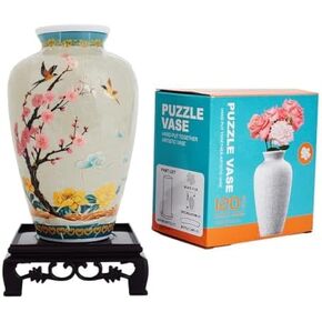 3D Puzzle Vase, Unique Gift for Adults, 120 Plastic Curved Plastic Piece Puzzle Vase, 6.3 Inch Height, Built-in Water Bottle, Season Art Deco Style (Classic) in Saudi Arabia